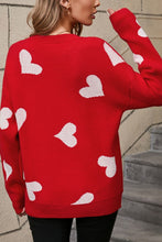 Load image into Gallery viewer, Angel Wings Heart Round Neck Dropped Shoulder Sweater