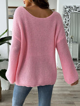Load image into Gallery viewer, Flower Round Neck Long Sleeve Sweater