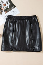 Load image into Gallery viewer, Black Leather Mini Skirt