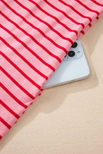 Load image into Gallery viewer, Pocketed Striped Half Sleeve Tee Dress