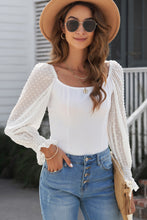 Load image into Gallery viewer, Swiss Dot Flounce Sleeve Square Neck Bodysuit