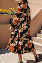 Load image into Gallery viewer, Printed Tie Neck Flounce Sleeve Dress