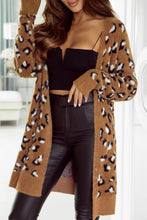 Load image into Gallery viewer, Full Size Leopard Open Front Long Sleeve Cardigan