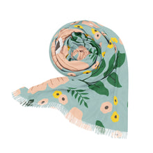 Load image into Gallery viewer, Sky Blue Floral Scarf