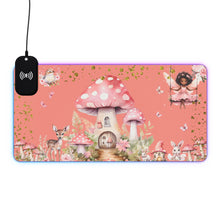 Load image into Gallery viewer, &quot;Coral Fairyland&quot; LED Phone Charging  Mouse Pad (Black Fairy)