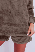 Load image into Gallery viewer, Round Neck Long Sleeve Top and Shorts Lounge Set