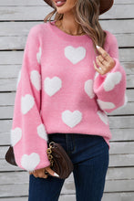 Load image into Gallery viewer, Angel Wings Heart Dropped Shoulder Long Sleeve Sweater