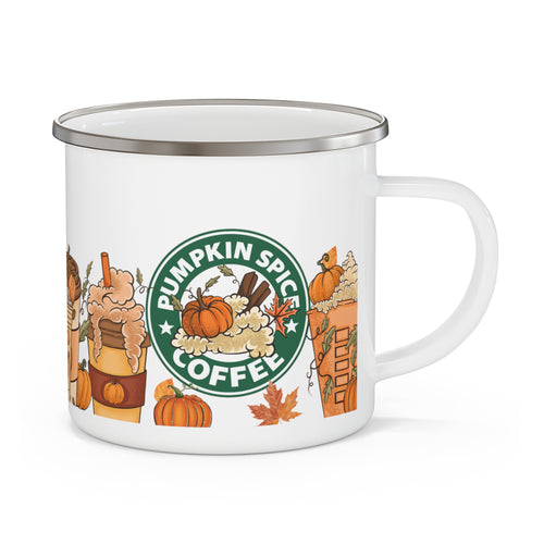 Starbucks Inspired Pumpkin Spice Enamel Fall Mug