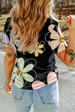 Load image into Gallery viewer, Flower Round Neck Short Sleeve T-Shirt