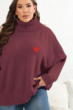 Load image into Gallery viewer, Plus Size Turtle Neck Long Sleeve Sweater