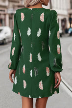 Load image into Gallery viewer, Feather Print V-Neck Dress