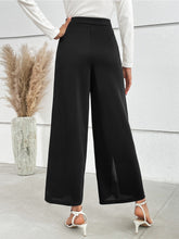 Load image into Gallery viewer, Honey Chain Detail Slit Straight Pants