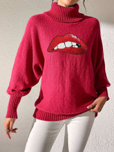 Load image into Gallery viewer, Lip Turtleneck Long Sleeve Sweater