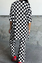 Load image into Gallery viewer, Checkered Round Neck Half Sleeve Top and Pants Set