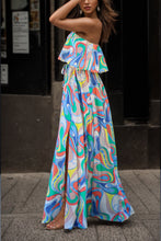 Load image into Gallery viewer, Slit Printed Tube Maxi Dress