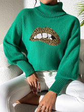 Load image into Gallery viewer, Lip Turtleneck Long Sleeve Sweater