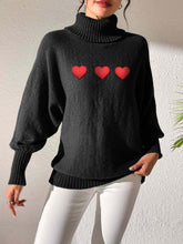 Load image into Gallery viewer, Heart Turtleneck Long Sleeve Sweater