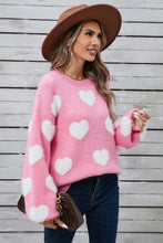 Load image into Gallery viewer, Angel Wings Heart Dropped Shoulder Long Sleeve Sweater