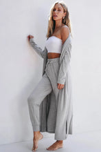 Load image into Gallery viewer, Open Front Long Sleeve Cardigan and Pants Lounge Set