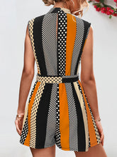 Load image into Gallery viewer, Tied Color Block Sleeveless Romper