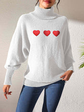Load image into Gallery viewer, Heart Turtleneck Long Sleeve Sweater