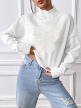 Load image into Gallery viewer, Bow Turtleneck Long Sleeve Sweater