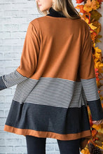 Load image into Gallery viewer, Striped Open Front Long Sleeve Cover Up