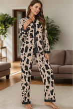 Load image into Gallery viewer, Button Up Long Sleeve Top and Pants Lounge Set