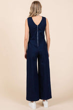 Load image into Gallery viewer, Mittoshop Sleeveless Wide Leg Denim Jumpsuit