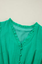 Load image into Gallery viewer, Frill V-Neck Long Sleeve Mini Dress