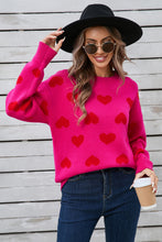 Load image into Gallery viewer, Angel Wings Heart Round Neck Long Sleeve Sweater