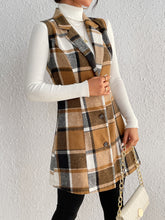 Load image into Gallery viewer, Honey Plaid Lapel Collar Vest
