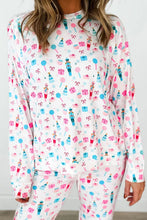 Load image into Gallery viewer, Printed Round Neck Long Sleeve Top and Pants Lounge Set