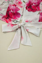 Load image into Gallery viewer, Tied Floral Round Neck Three-Quarter Sleeve Blouse