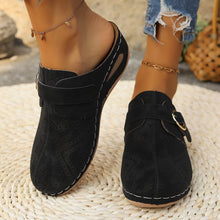 Load image into Gallery viewer, Suede Round Toe Wedge Sandals