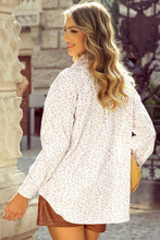 Load image into Gallery viewer, Leopard Collared Neck Dropped Shoulder Jacket