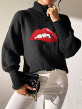 Load image into Gallery viewer, Lip Turtleneck Long Sleeve Sweater