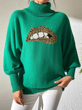 Load image into Gallery viewer, Lip Turtleneck Long Sleeve Sweater