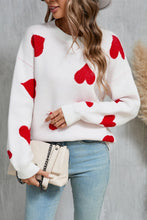 Load image into Gallery viewer, Angel Wings Heart Round Neck Dropped Shoulder Sweater