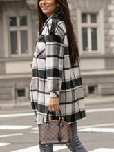 Load image into Gallery viewer, Pocketed Plaid Button Up Dropped Shoulder Shacket