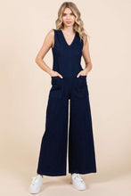 Load image into Gallery viewer, Mittoshop Sleeveless Wide Leg Denim Jumpsuit