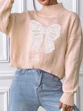 Load image into Gallery viewer, Bow Turtleneck Long Sleeve Sweater