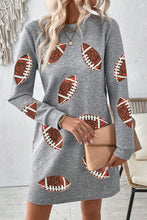 Load image into Gallery viewer, Sequin Football Long Sleeve Mini Dress