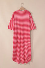 Load image into Gallery viewer, Pocketed Striped Half Sleeve Tee Dress