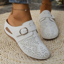 Load image into Gallery viewer, Suede Round Toe Wedge Sandals