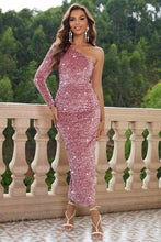 Load image into Gallery viewer, One-Shoulder Long Sleeve Dress