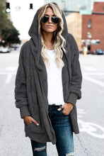 Load image into Gallery viewer, Teddy Hooded Jacket with Pockets