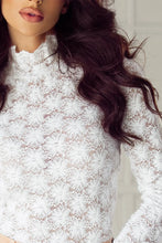 Load image into Gallery viewer, Lace Mock Neck Long Sleeve Top