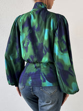 Load image into Gallery viewer, Honey Tie-Dye Button Up Balloon Sleeve Blouse