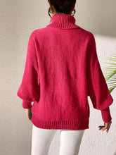 Load image into Gallery viewer, Heart Turtleneck Long Sleeve Sweater